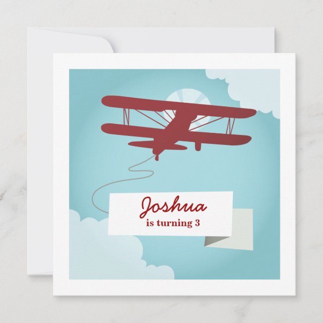 Aeroplane Birthday Invitation (Front)