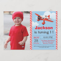 Aeroplane Birthday Invitation. Boy Birthday Party