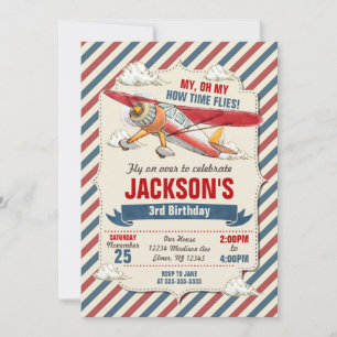 Aeroplane Birthday Invitation / Time Flies Party