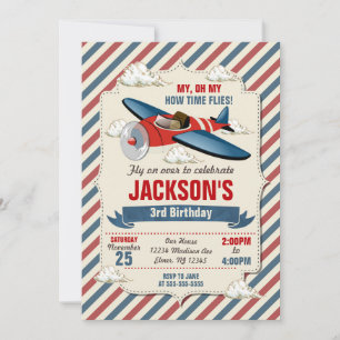 Aeroplane Birthday Invitation / Time Flies Party