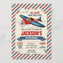 Aeroplane Birthday Invitation / Time Flies Party