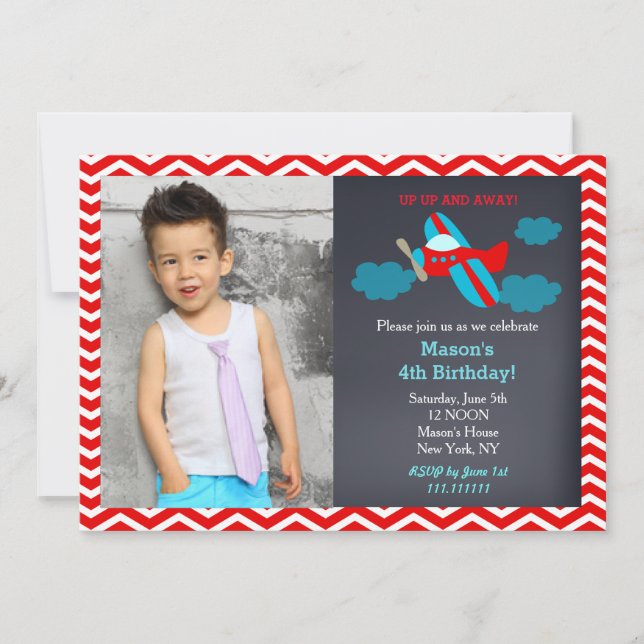 Aeroplane Birthday Invitations (Front)