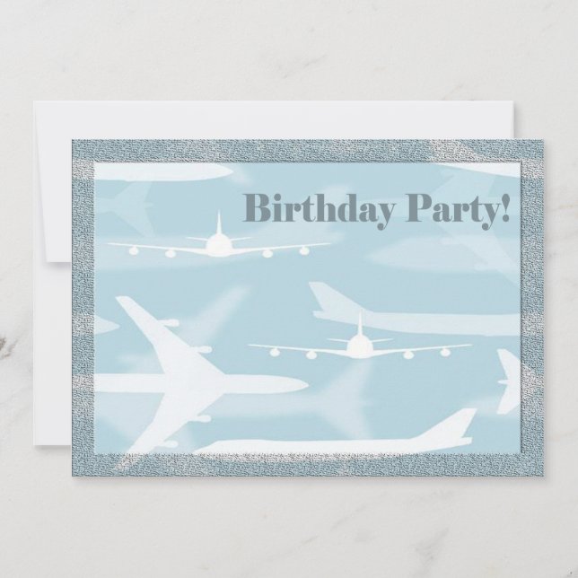 Aeroplane Birthday Party Invitation (Front)