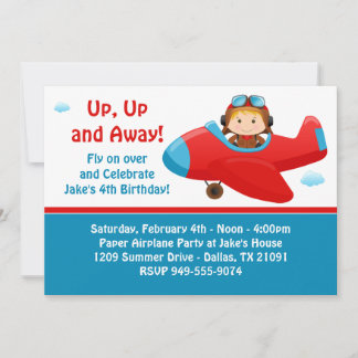 Aeroplane Birthday Party Invitation