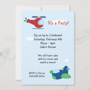 Aeroplane Birthday Party Invitation