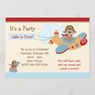 Aeroplane Birthday Party Invitation