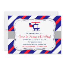Aeroplane Birthday Party Invitation