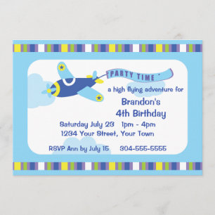 Aeroplane Birthday Party Invitation