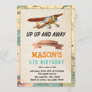 Aeroplane birthday party invitation
