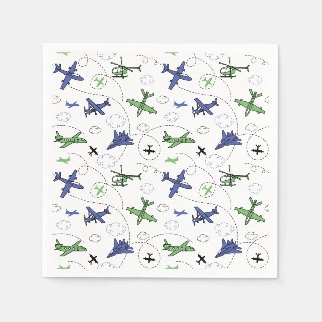 Aeroplane Birthday Party Plane Napkin (Front)