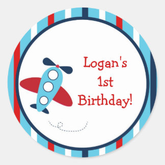 Aeroplane Birthday Party Stickers