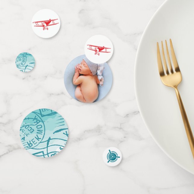 Aeroplane Birthday Photo Confetti (Group)