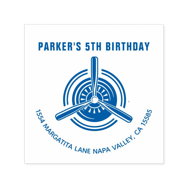 Aeroplane Birthday Self-inking Stamp (Design)