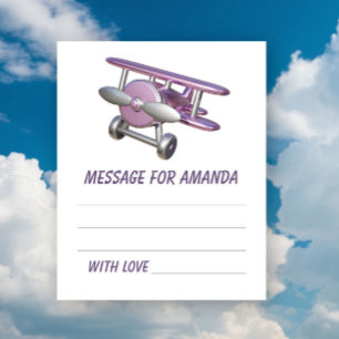 Aeroplane birthday time capsule message