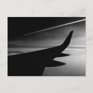Aeroplane Black and White Photograph Postcard