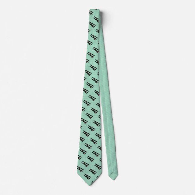 Aeroplane Blue Green Tie (Front)