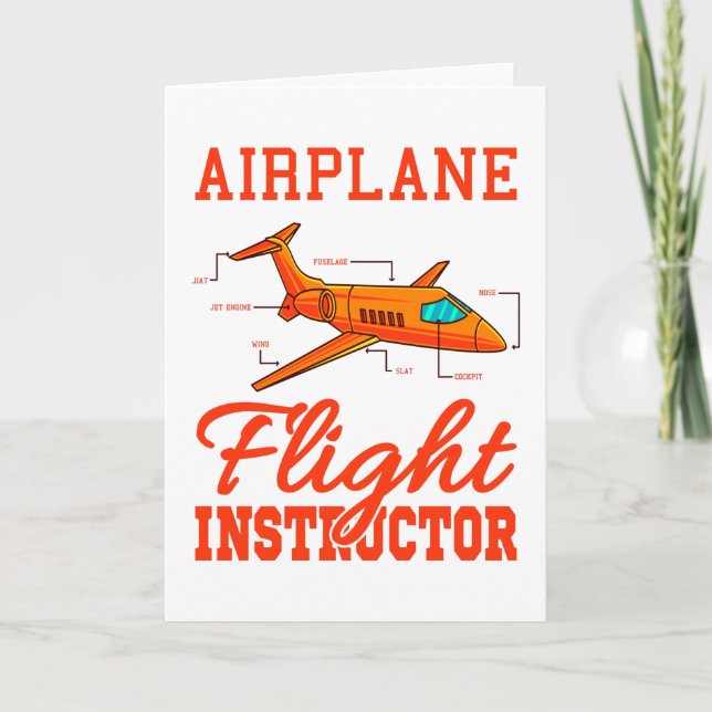 Aeroplane Blueprint Flight Instructor Pilot Traine Card (Front)