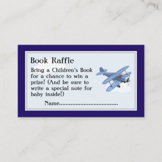 Aeroplane Book Raffle Tickets, Baby Shower Game Enclosure Card