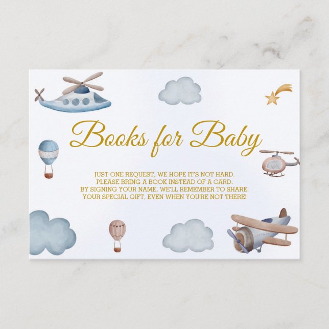 Aeroplane Books for Baby Enclosure Card (Front)