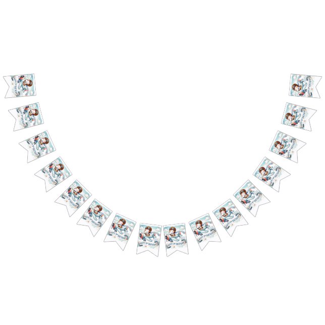 Aeroplane Boy 1st Birthday Party  Bunting (All)