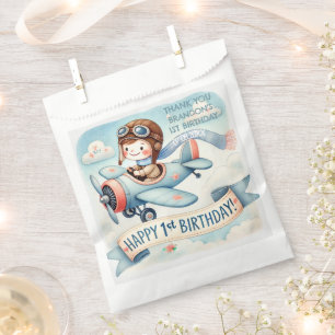 Aeroplane Boy 1st Birthday Party Favour Bags