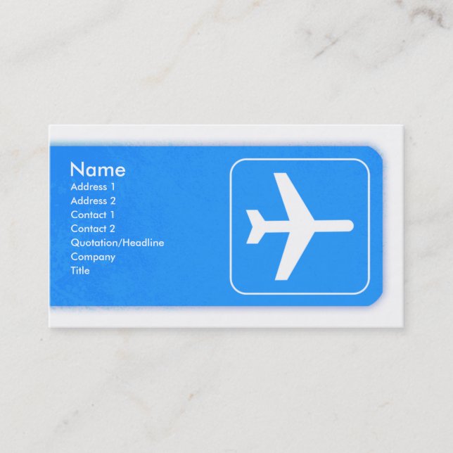 Aeroplane Business Card template (Front)