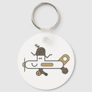 Aeroplane Button Key Ring