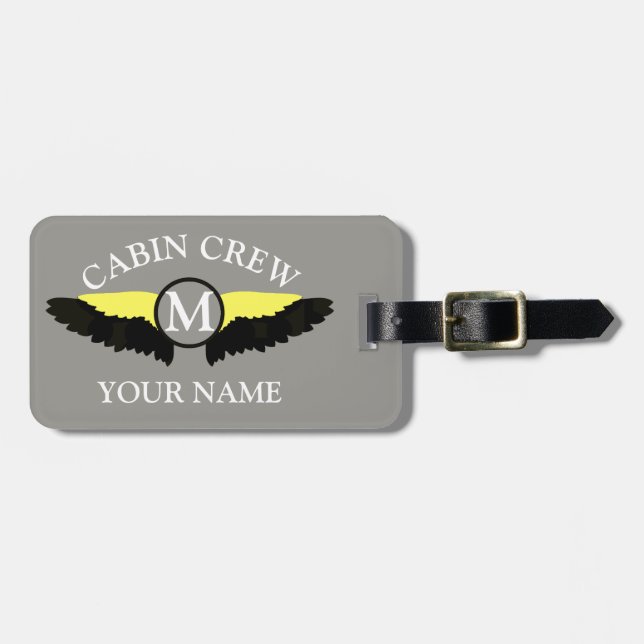 Aeroplane cabin crew luggage tag (Front Horizontal)
