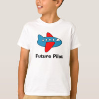 Aeroplane cartoon kids tee shirt for future pilot