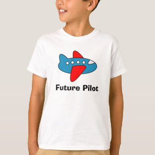Aeroplane cartoon kids tee shirt for future pilot
