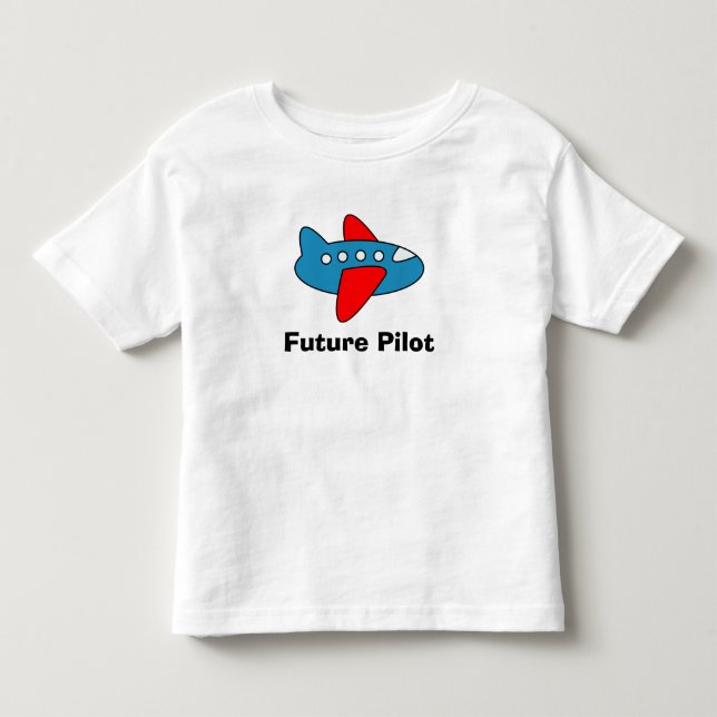 Aeroplane cartoon toddler t shirt for future pilot (Front)