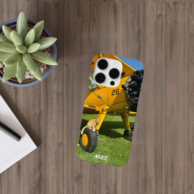 Aeroplane & Cat Photo Aviation Monogram Stylish Case-Mate iPhone Case (Creator Uploaded)