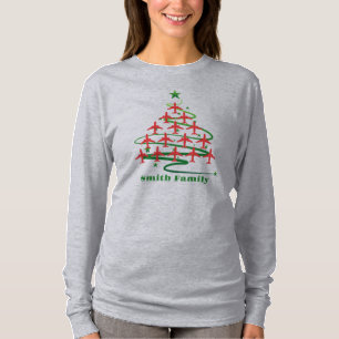  Aeroplane Christmas Tree & Family Name, Minimalis T-Shirt