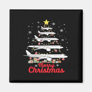 Aeroplane Christmas Tree Merry Christmas Most Like Magnet