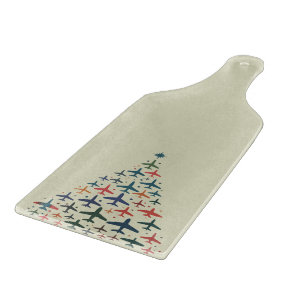 Aeroplane Christmas Tree Retro Pilot Flying Flight Cutting Board