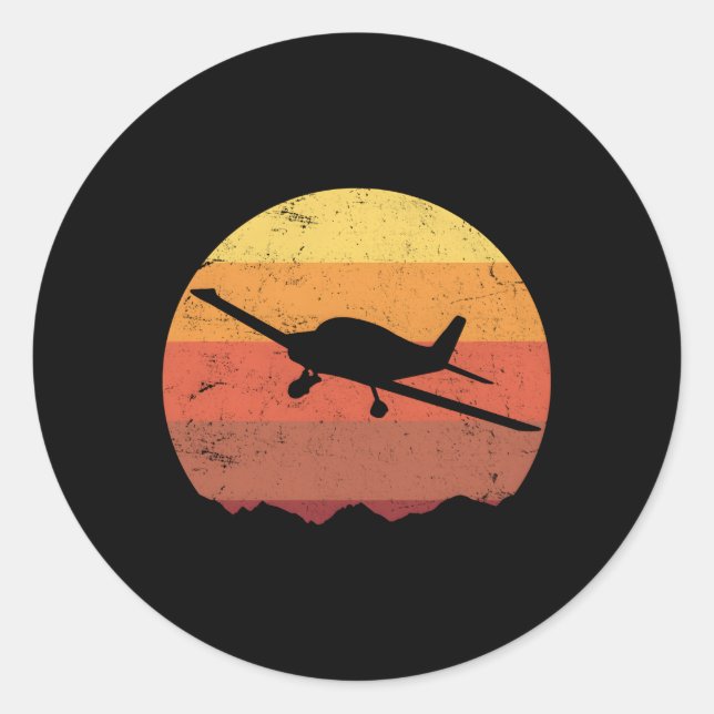 Aeroplane Classic Round Sticker (Front)