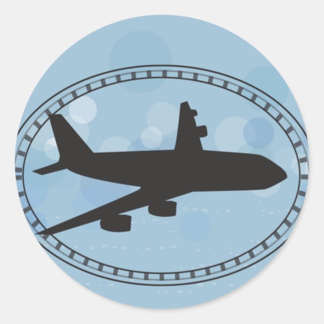 Aeroplane Classic Round Sticker (Front)