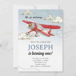 Aeroplane Classic Vintage Birthday Party Invitatio Invitation