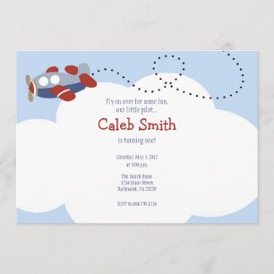 Aeroplane Cloud 1 Birthday Invitation