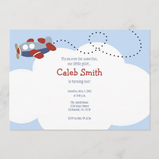 Aeroplane Cloud 1 Birthday Invitation