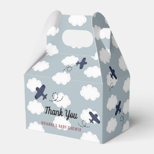 Aeroplane Clouds Blue Sky Boy Baby Shower Birthday Favour Box