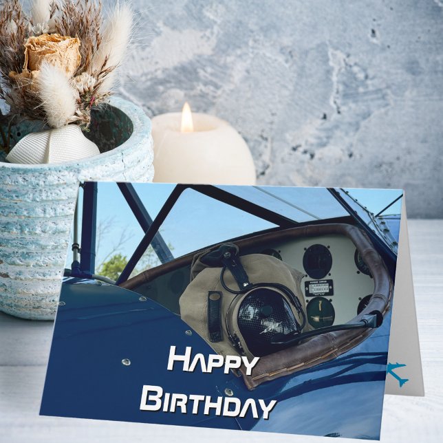 Aeroplane cockpit photo,Cool Aviation Pilot Birthd Card (Creator Uploaded)