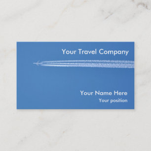 Aeroplane contrails air travel business card