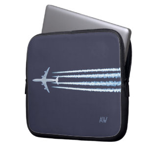 Aeroplane Contrails with (or without) your text Laptop Sleeve