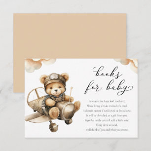 Aeroplane cute teddy bear books for baby shower enclosure card