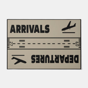 Aeroplane Decor, Arrivals Departures Doormat