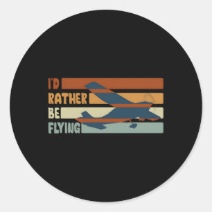 Aeroplane Decoration Aviation Decor Aviation Quote Classic Round Sticker