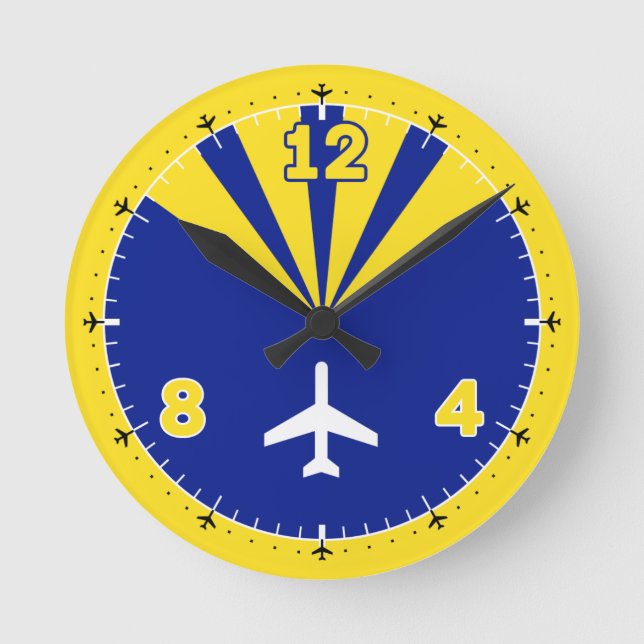 Aeroplane Design Round Clock (Front)