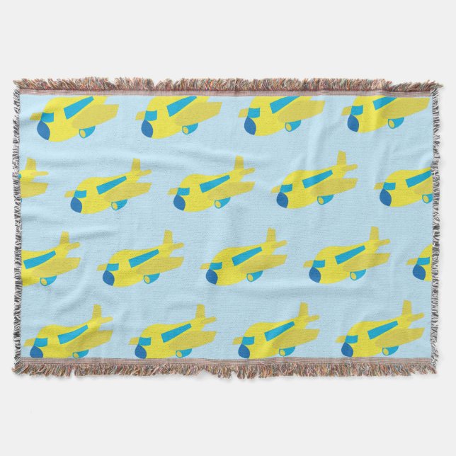 Aeroplane Design Throw Blanket (Front)