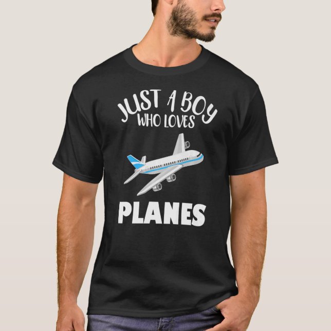 Aeroplane Designs For Boys Men Plane Pilot Aviatio T-Shirt (Front)
